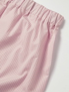 Emma Willis - Striped Cotton-Poplin Boxer Shorts - Pink