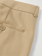 SAINT LAURENT - Tapered Pleated Grain de Poudre Wool Trousers - Neutrals