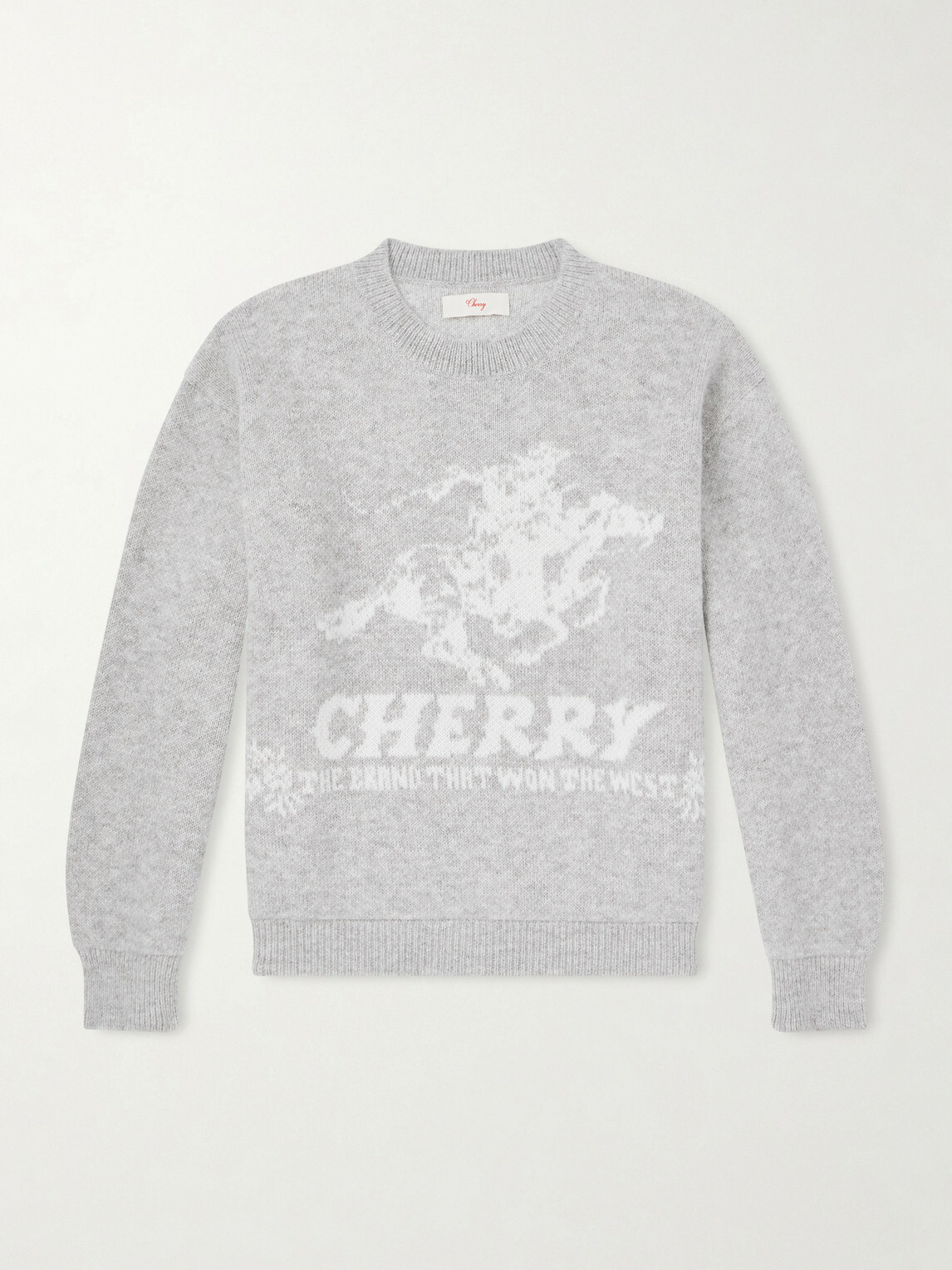 Cherry Los Angeles - Won The West Jacquard-Knit Alpaca-Blend Sweater - Gray
