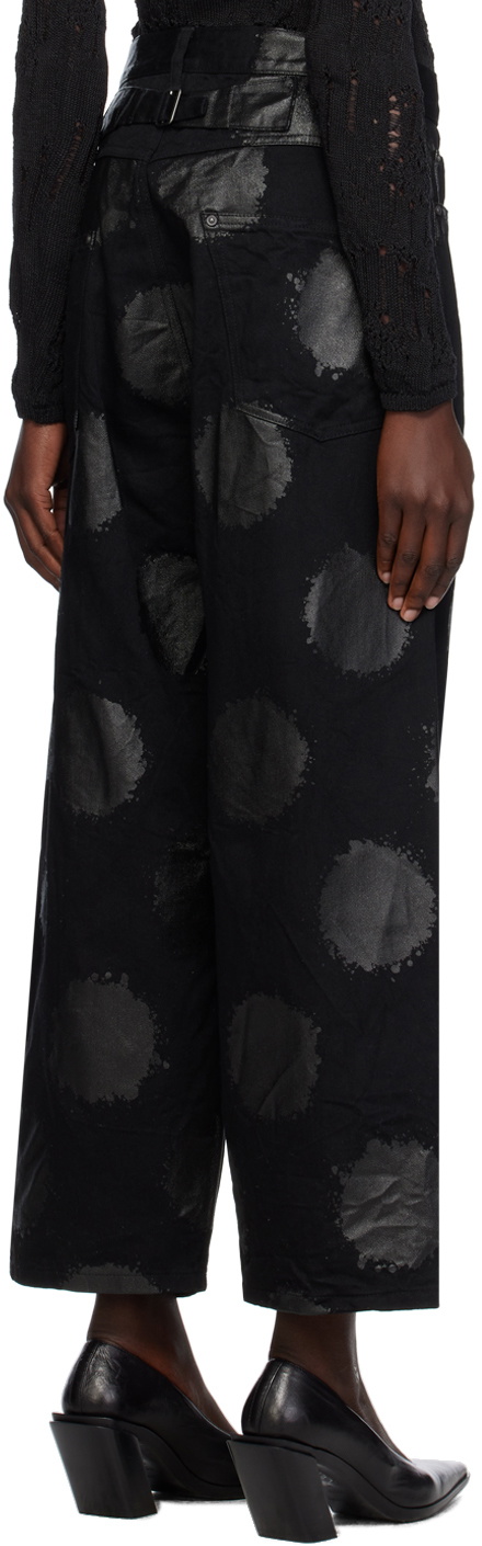 Y's Black Printed Jeans