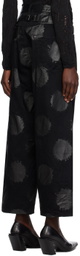 Y's Black Printed Jeans