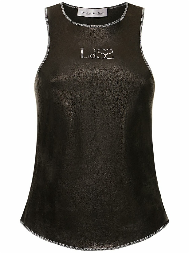 Photo: LUDOVIC DE SAINT SERNIN - Embellished Logo Leather Tank Top