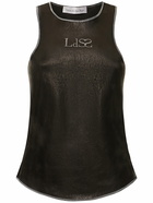 LUDOVIC DE SAINT SERNIN - Embellished Logo Leather Tank Top