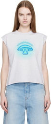 Casablanca Gray Airbrush Mushroom Tank Top