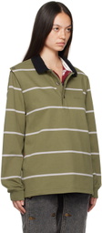 Y/Project Khaki & Red Double Collar Snap Off Rugby Polo