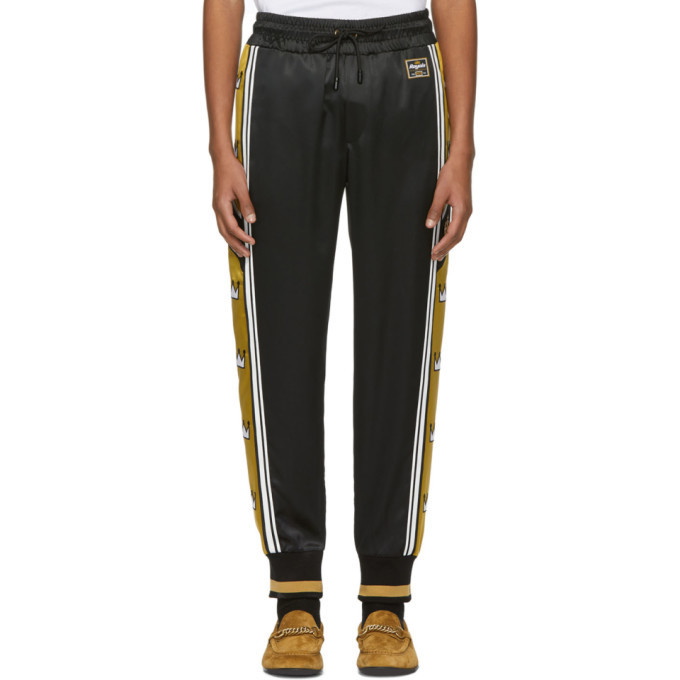 Photo: Dolce and Gabbana Black and Gold Crowns Lounge Pants