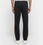 Fendi - Slim-Fit Webbing-Trimmed Cotton-Blend Sweatpants - Men - Black