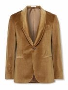 Boglioli - Slim-Fit Shawl-Lapel Cotton-Velvet Tuxedo Jacket - Brown