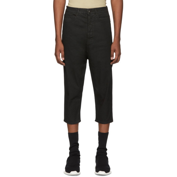 Photo: Rick Owens Drkshdw Black Blistered Collapse Cropped Jeans