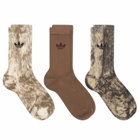Adidas Women's W Tie Dye Socks in Utility Black/Off White/Earth Strata