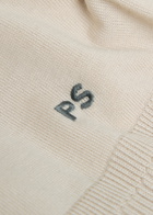 PS Paul Smith Logo-embroidered Wool Polo Shirt Ecru