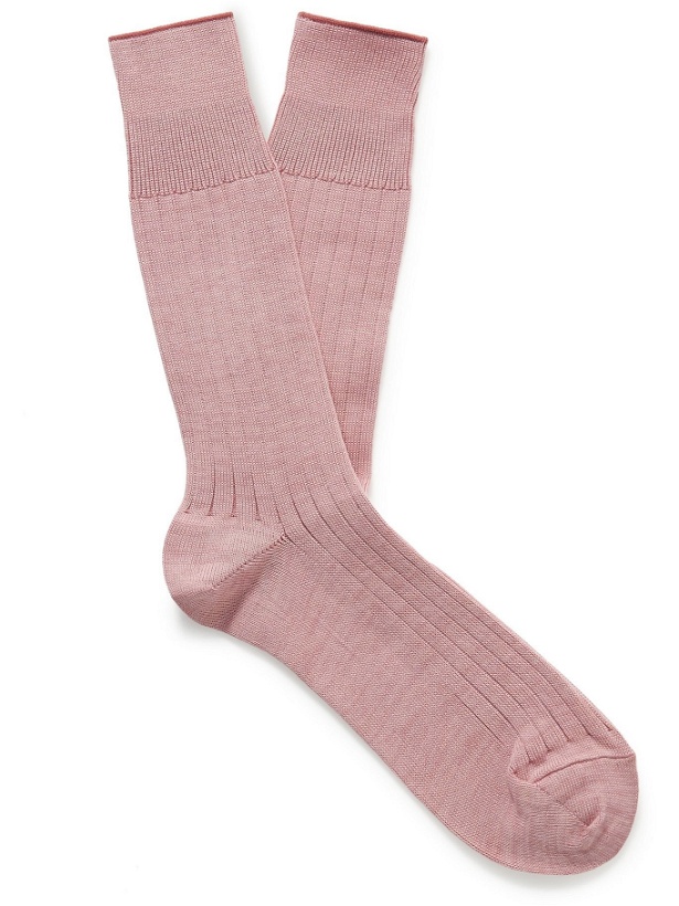 Photo: MR P. - Ribbed Cotton-Blend Socks