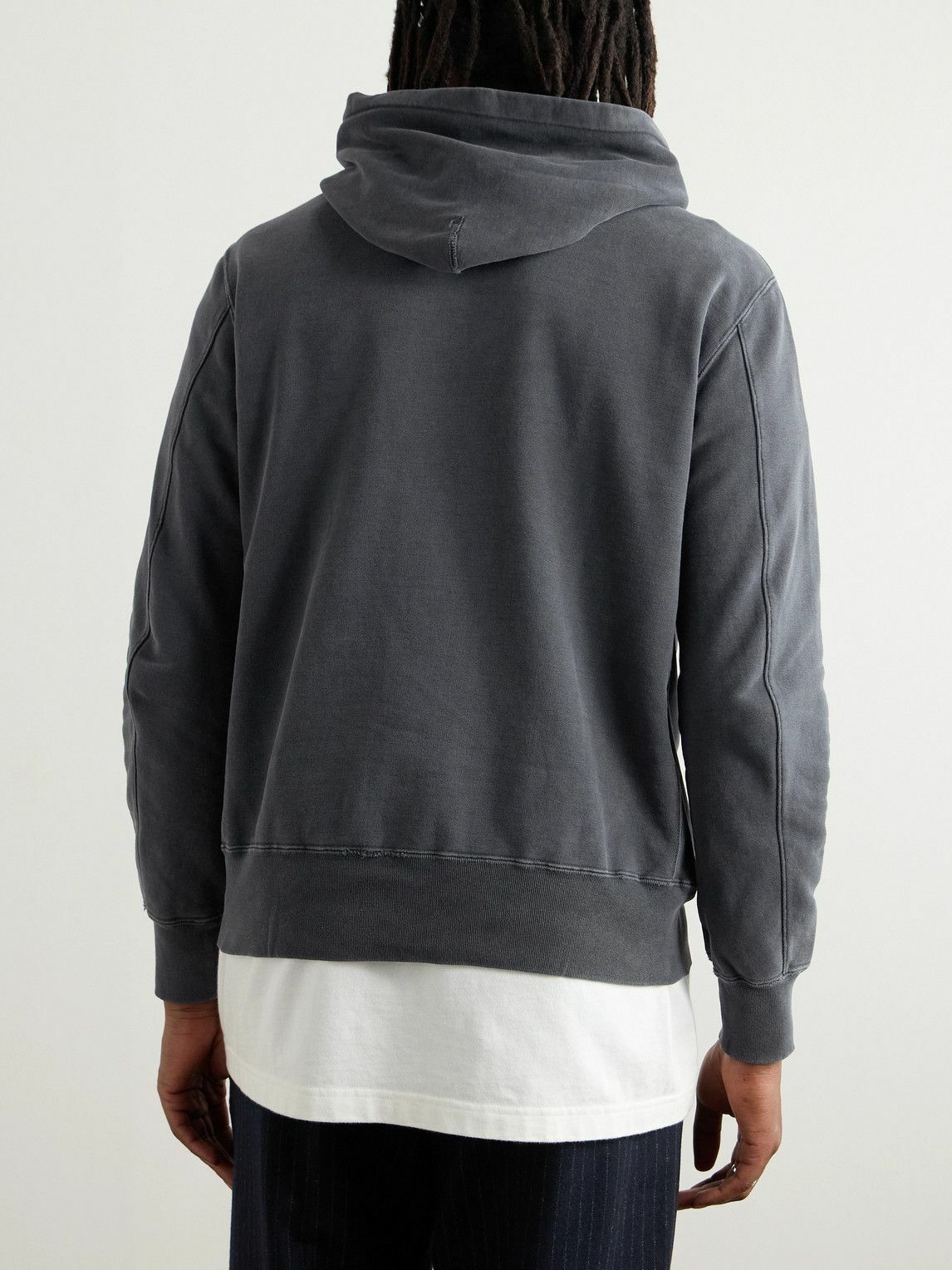 Remi Relief - Logo-Print Cotton-Fleece Hoodie - Gray