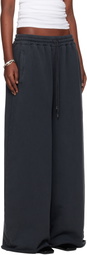 LU'U DAN Black Raw-Cut Bontan Sweatpants
