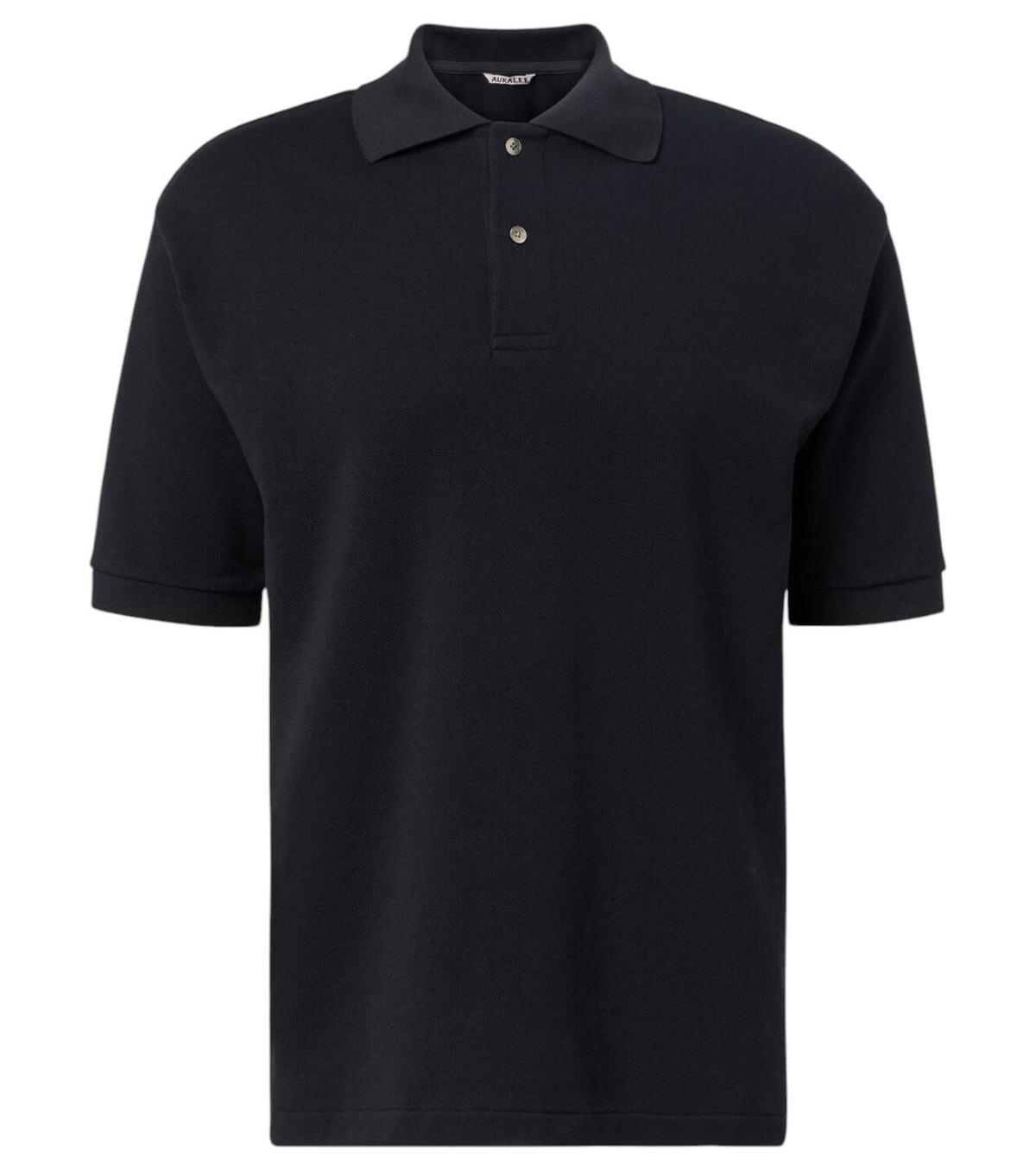 AURALEE ポロシャツ BLACK Auralee Men's Mohair Knit Polo Shirt in Ink Black Auralee