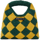 Marni Kids Yellow & Green Diamond Crochet Bag