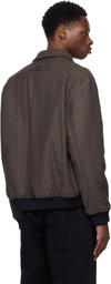 Hugo Brown Herringbone Bomber Jacket