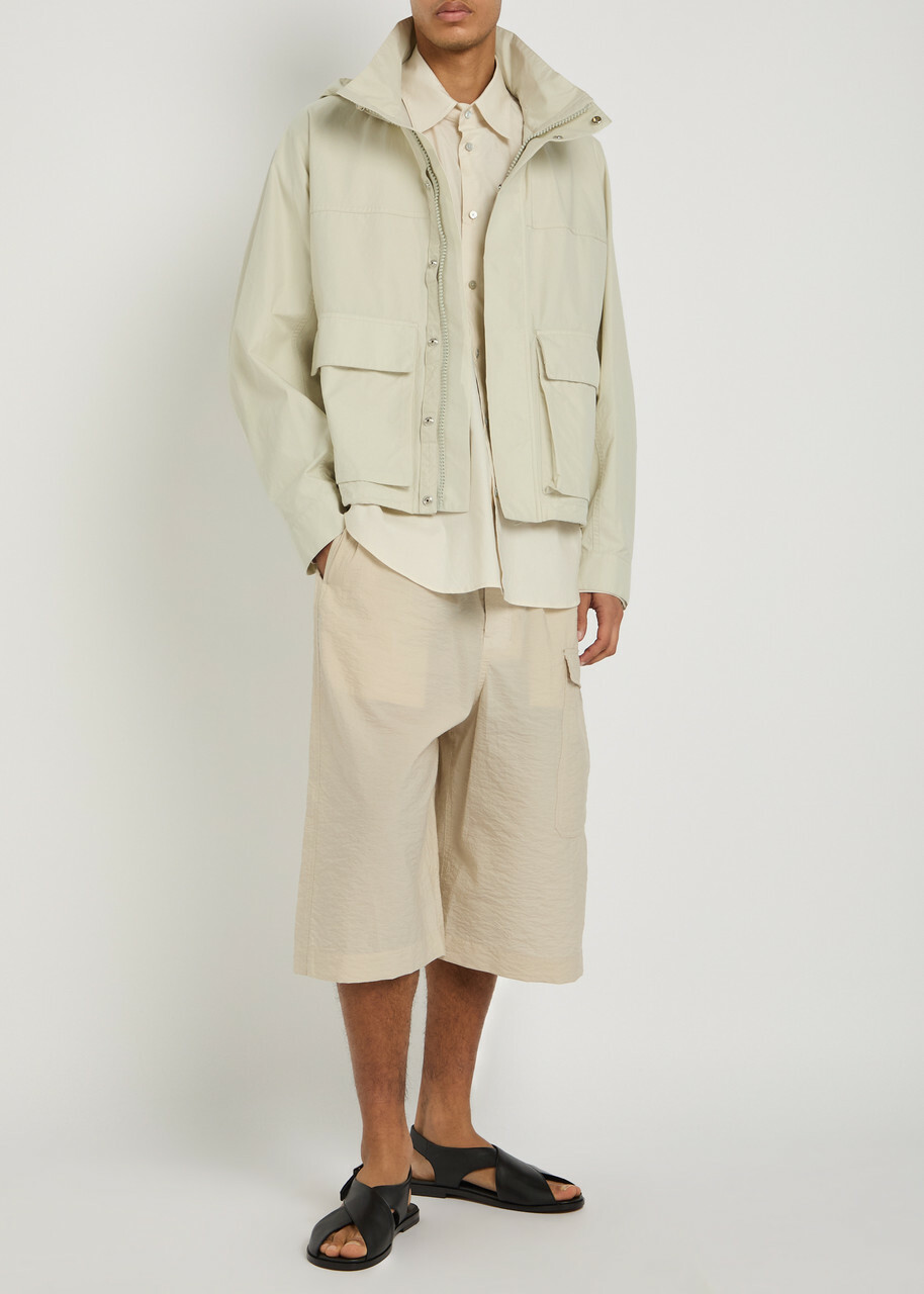 Lemaire High-neck Cotton Parka Jacket Off White