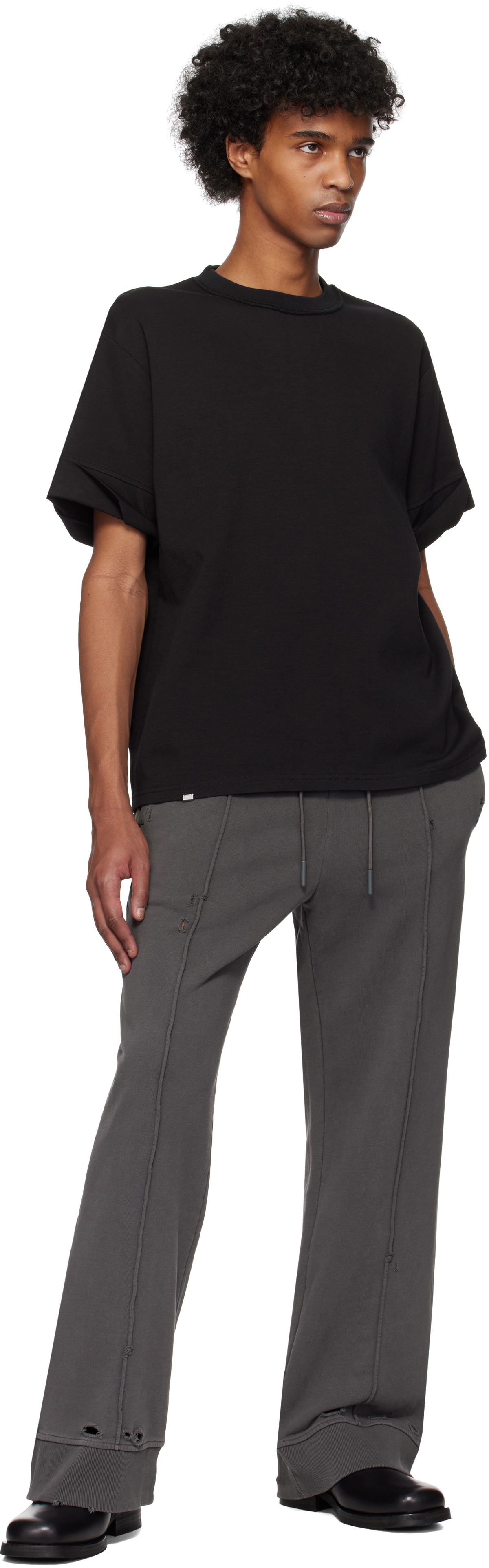 C2H4 Black Founder Fold-Over T-shirt C2H4