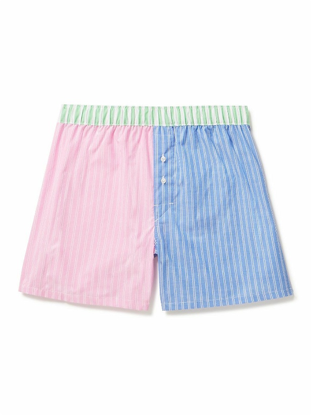 Photo: Paul Smith - Colour-Block Striped Jersey Boxer Shorts - Pink