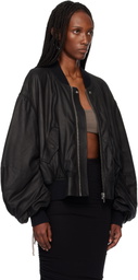 Rick Owens Black Temple Secchia Flight Leather Jacket