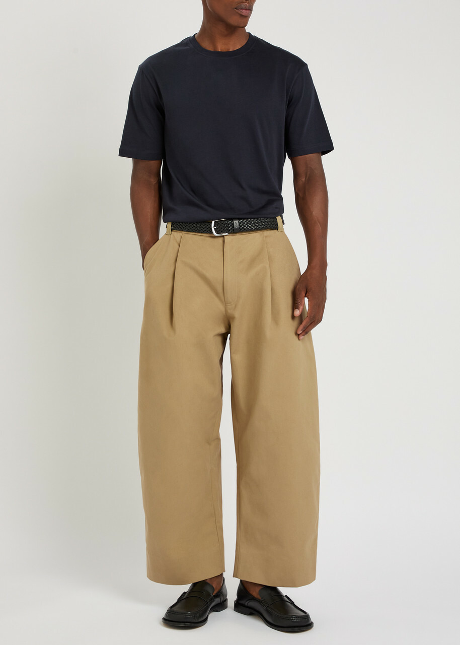 Studio Nicholson Pleated Wide-leg Trousers Tan