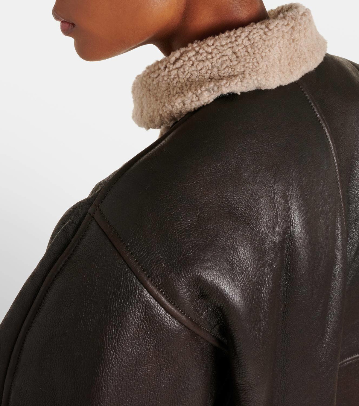 Brunello Cucinelli Shearling-lined leather jacket