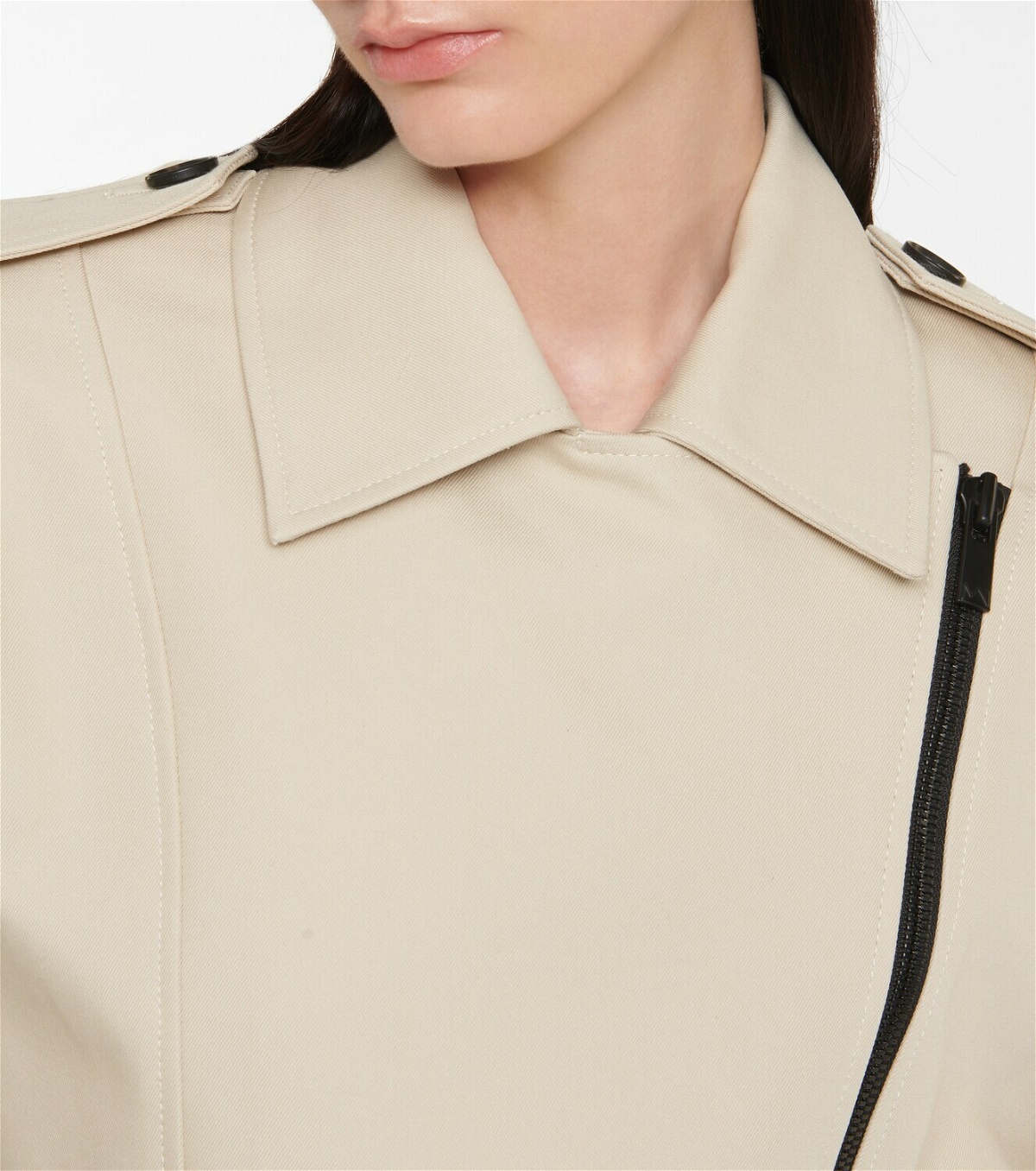 The Mannei Mahis cropped cotton biker jacket
