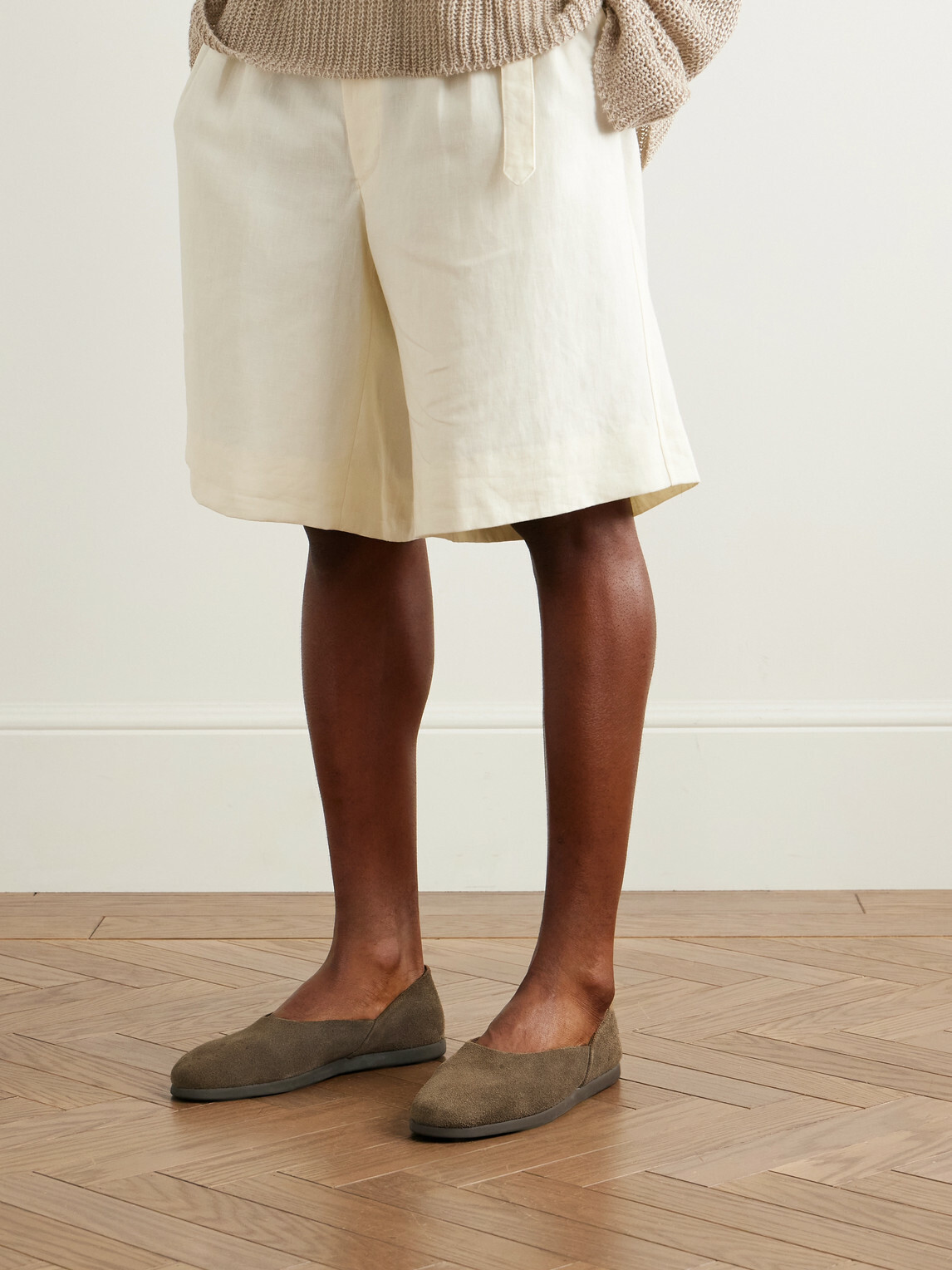 Stòffa - Suede Slippers - Brown