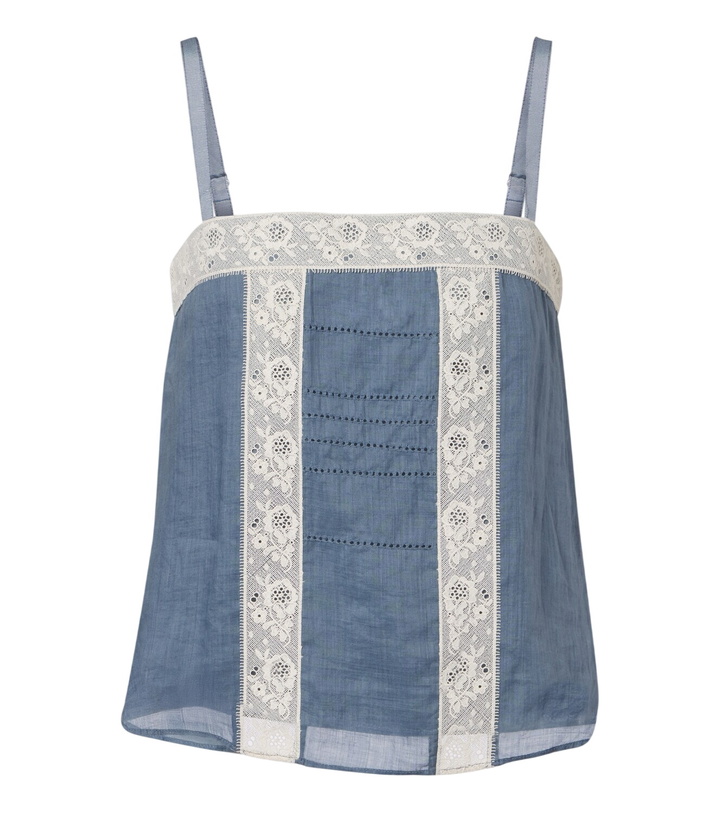 Photo: Veronica Beard Olivana lace-trimmed ramie top