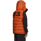 Y-3 Orange Down Seamless Hooded Vest