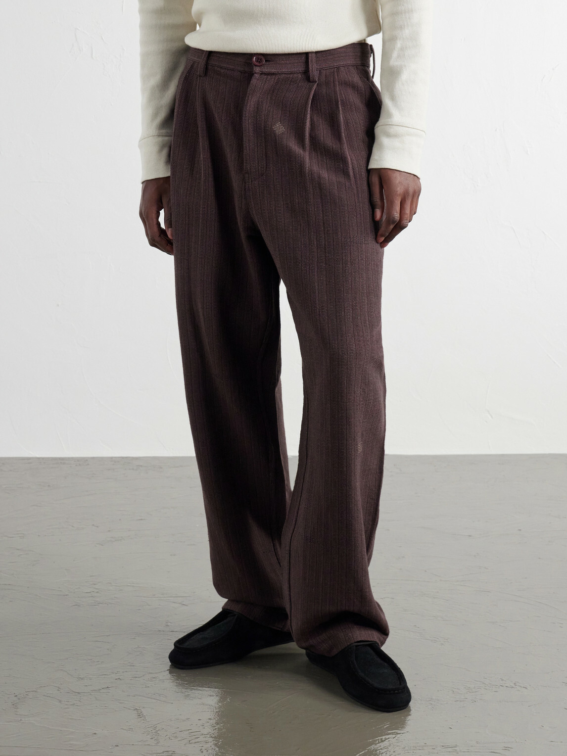Kardo - Antonio Straight-Leg Pinstriped Cotton Suit Trousers - Brown