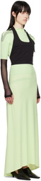 JOHANNA PARV Green Lycra Silicone Dots Maxi Dress
