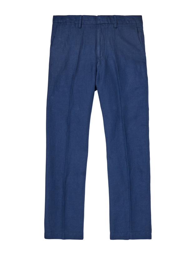 Photo: Polo Ralph Lauren - Straight-Leg Linen and Cotton-Blend Trousers - Blue