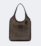 Miu Miu Ivy crochet raffia-effect shopper