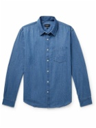 Club Monaco - Slim-Fit Cotton-Chambray Shirt - Blue