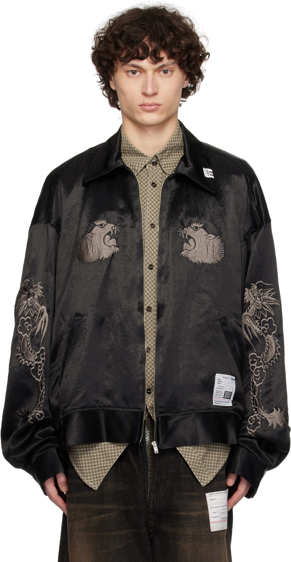 ジャケット・アウター MIHARAYASUHIRO COLLARED SOUVENIR JACKET Maison MIHARA YASUHIRO Black Collared Souvenir Jacket Maison