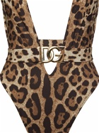 DOLCE & GABBANA Printed One-piece Swimsuit with Logo