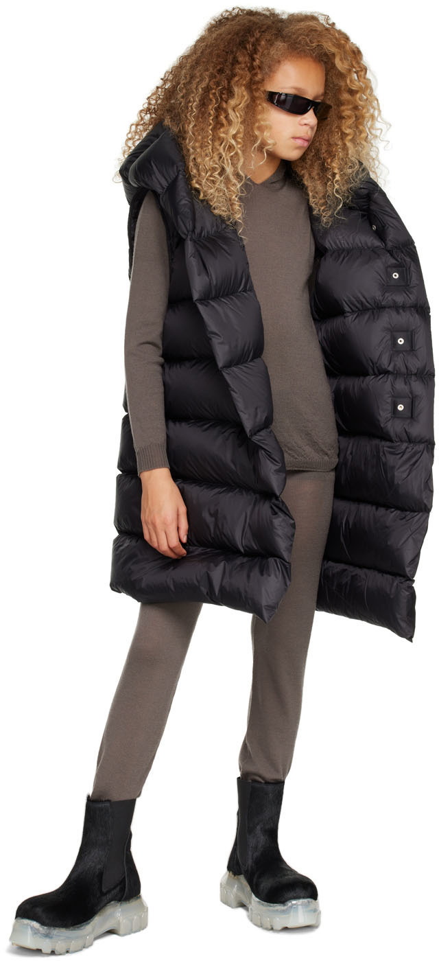 Long Puffer Vest - Black - Kids