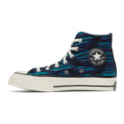 Converse Blue and Purple Wavy Knit Chuck 70 High Sneakers