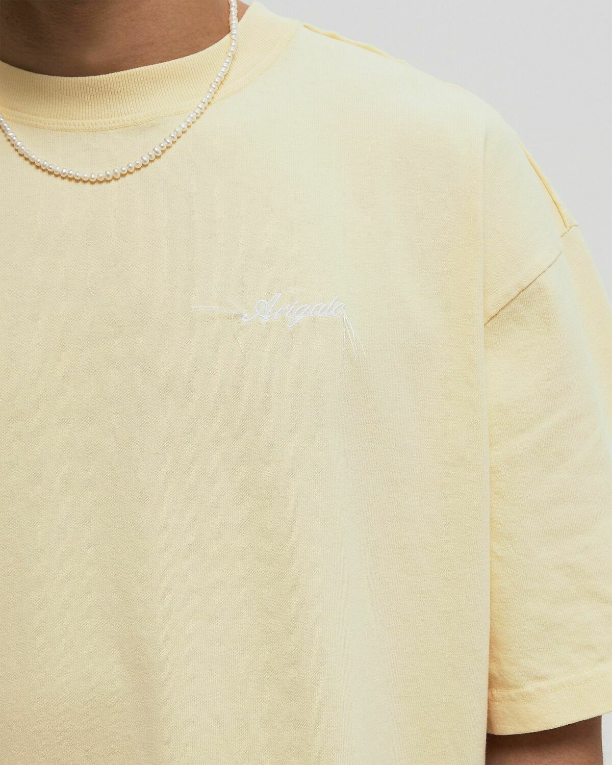 Axel Arigato Honor Washed Tee yellow Mens Shortsleefe