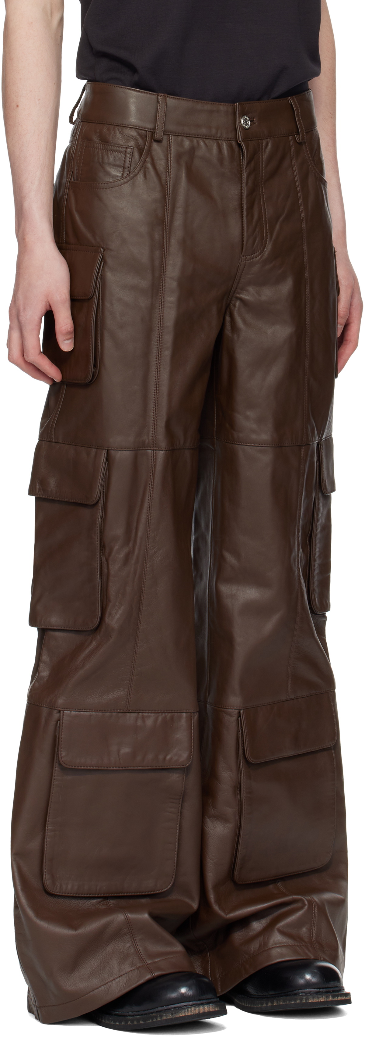 Deadwood SSENSE Exclusive Brown Prance Leather Pants