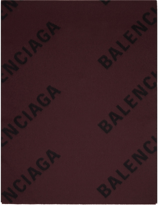 Photo: Balenciaga Black & Burgundy Allover Macro Scarf