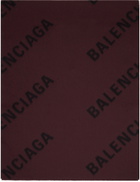 Balenciaga Black & Burgundy Allover Macro Scarf