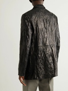 Acne Studios - Crinkled-Leather Blazer - Black