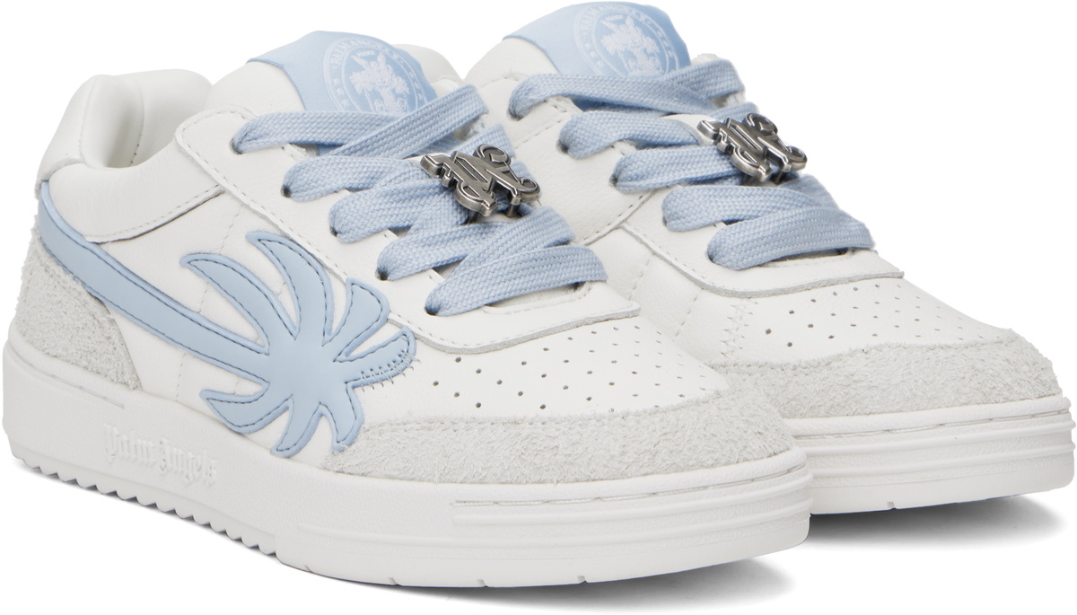 Palm Angels White & Blue Palm Beach University Sneakers