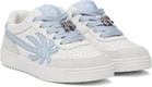 Palm Angels White & Blue Palm Beach University Sneakers
