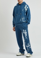 Off-white Blurred Mary Printed Cotton Sweatpants Blue