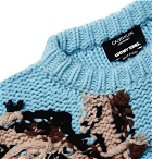CALVIN KLEIN 205W39NYC - Oversized Intarsia Wool Sweater - Men - Light blue