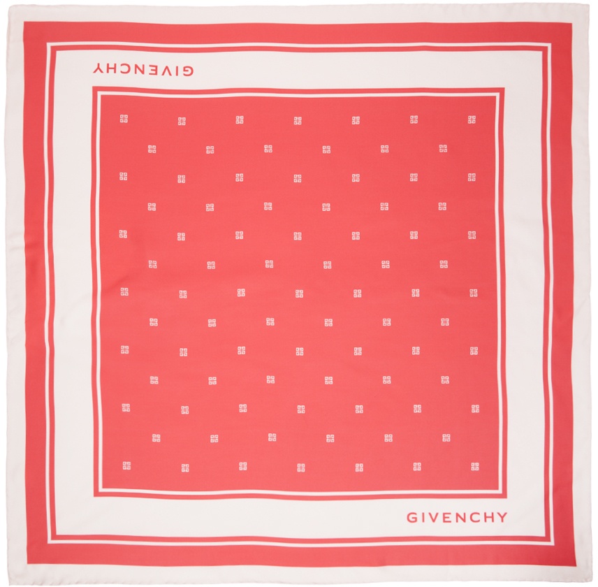 Photo: Givenchy Pink Plumetis Print Square Scarf